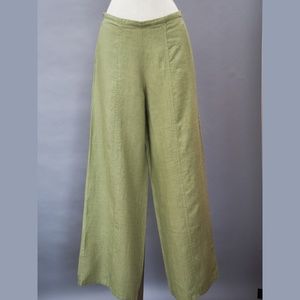 Women's wide leg FLAX pants petite NWT olive